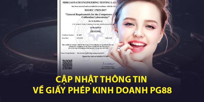 Một số loại giấy phép hoạt động PG88 đang sở hữu 